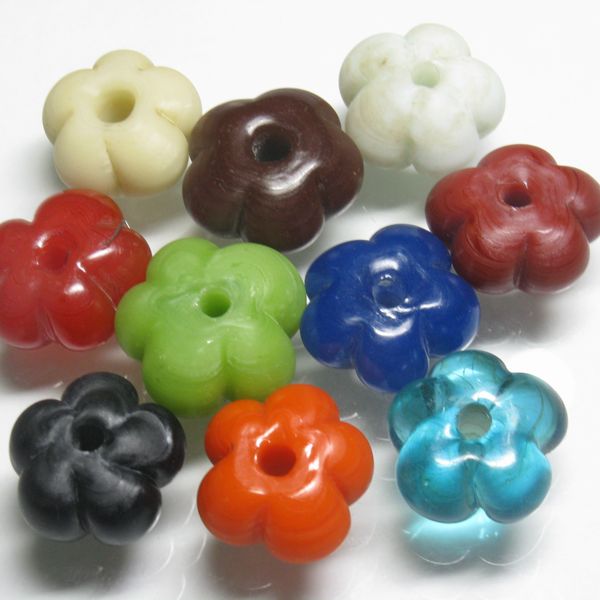01-048| TOKO-BEADS | Floral lampwork bead