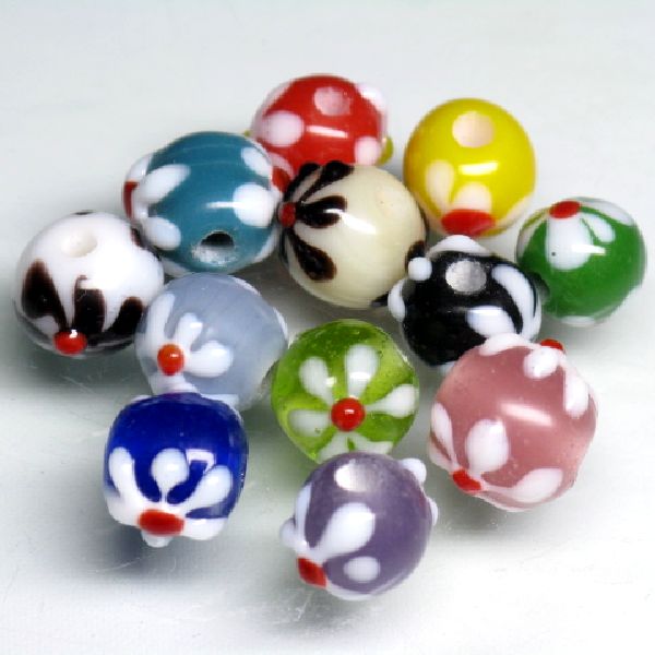 01-051| TOKO-BEADS | Floral lampwork bead