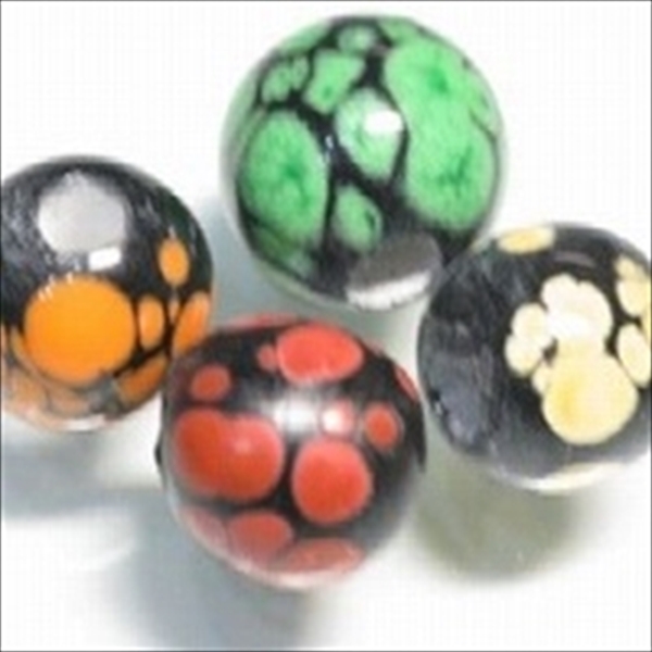 01-055| TOKO-BEADS | Floral lampwork bead