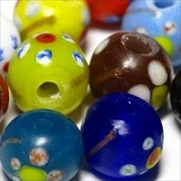 01-057| TOKO-BEADS | Floral lampwork bead