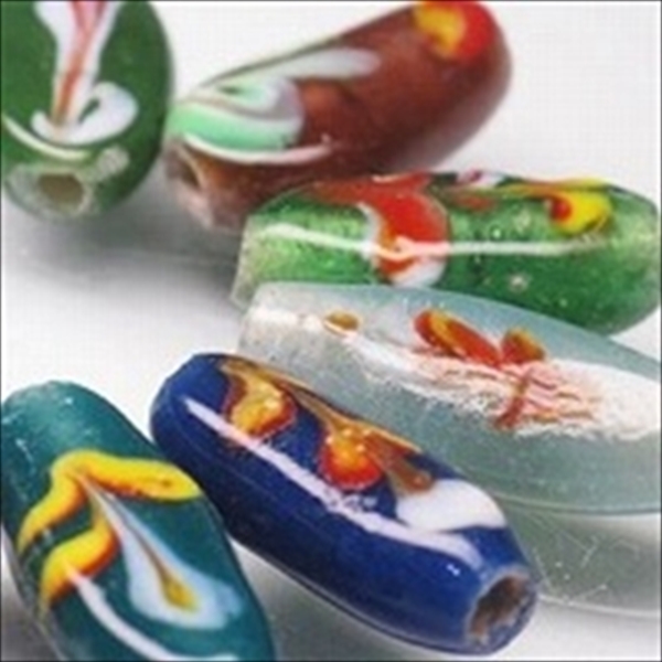 02-002| TOKO-BEADS | Floral Lampwork glass beads