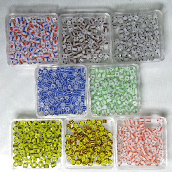 06-005| TOKO-BEADS | Striped glass seed beads 10g (M) 2mm