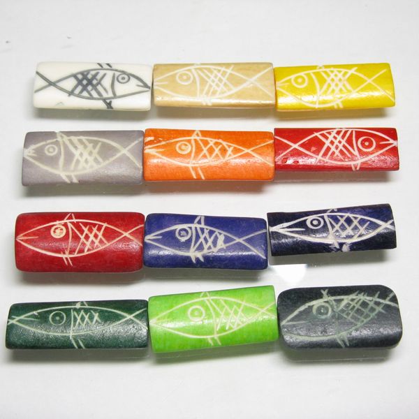 08-025| TOKO-BEADS | Fish motif bone beads B