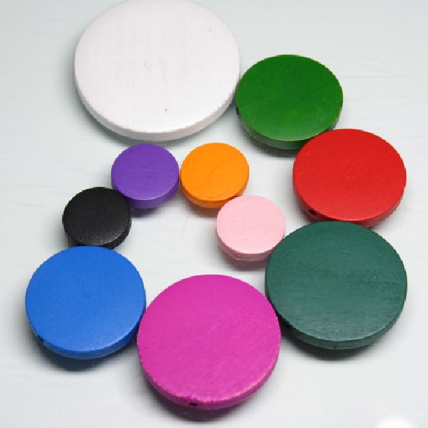 09-057| TOKO-BEADS | Flat wood beads