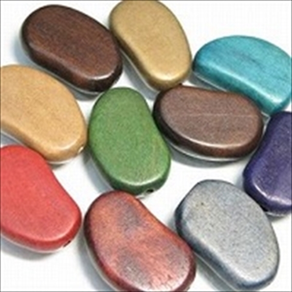 09-063| TOKO-BEADS | Flat wood beads