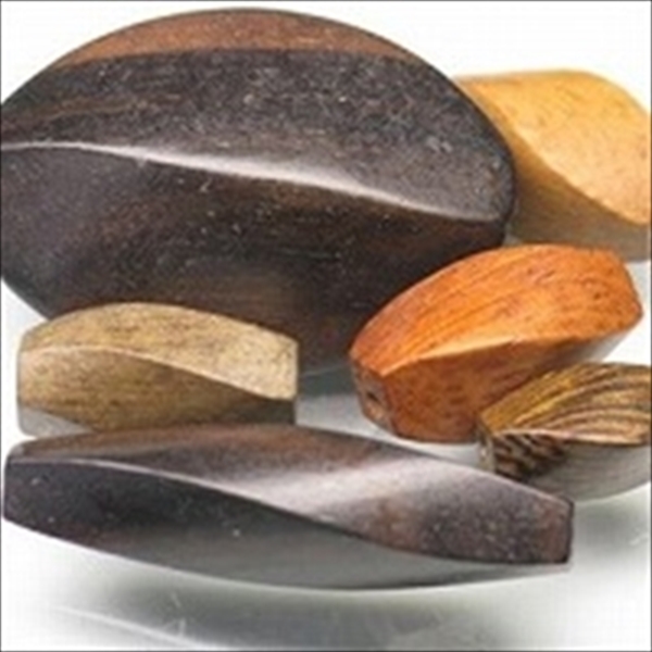 09-075| TOKO-BEADS | Waxed wood beads