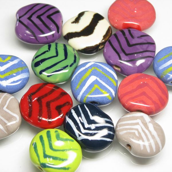 10-040| TOKO-BEADS | Kenyan ceramic beads (Size:L)