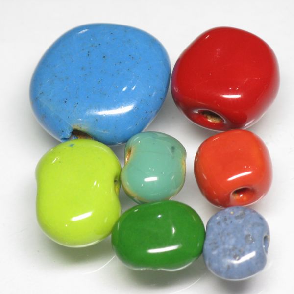 10-127| TOKO-BEADS | Kenyan ceramic beads (Size:M-S)