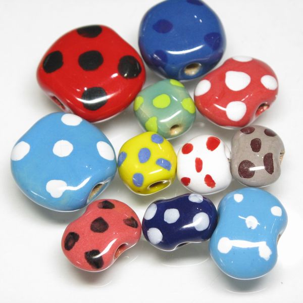 10-128| TOKO-BEADS | Kenyan ceramic beads (Size:M-S)