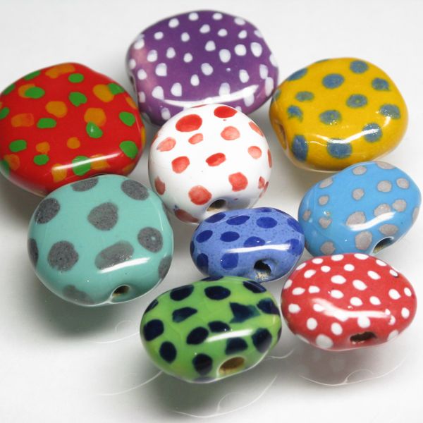 10-130| TOKO-BEADS | Kenyan ceramic beads (Size:M-S)