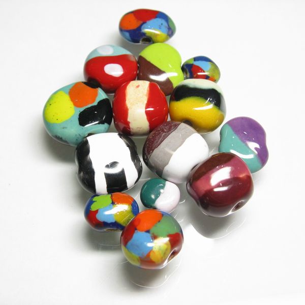 10-149| TOKO-BEADS | Kenyan ceramic beads (Size:M-S)