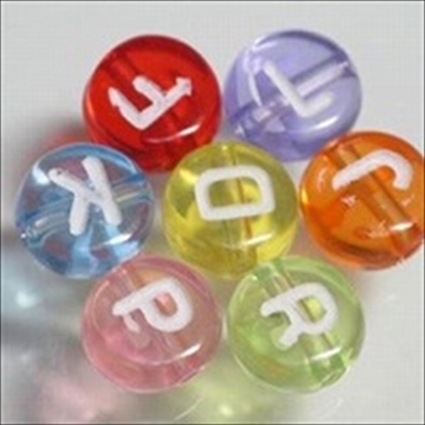 18-008| TOKO-BEADS | Coin-shaped alphabet beads 7mm