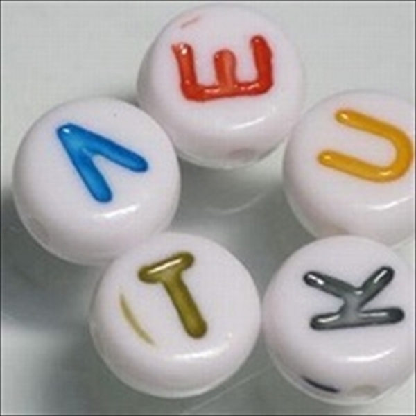 18-010| TOKO-BEADS | Coin-shaped alphabet beads 7mm