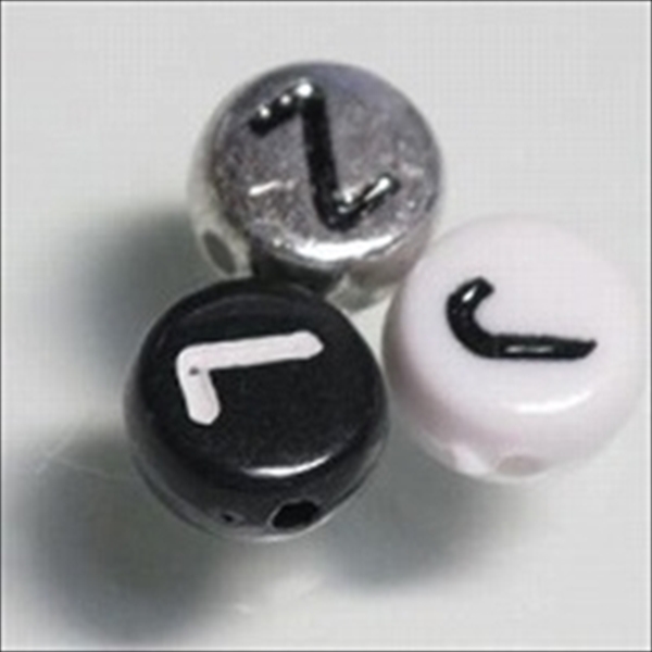 18-011| TOKO-BEADS | Coin-shaped alphabet beads 7mm