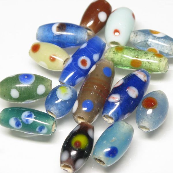 01-018|トコ・ビーズ | スポット柄とんぼ玉