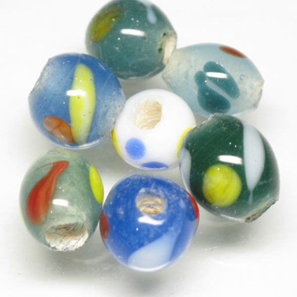 01-021| TOKO-BEADS | Spots & Stripe pattern Glass Beads