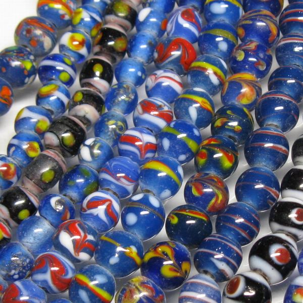 01-023| TOKO-BEADS | Glass beads with various patterns (strand)