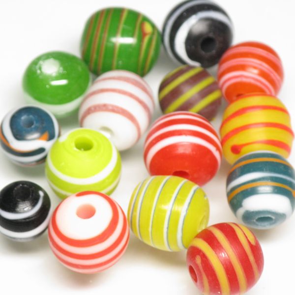 01-030|トコ・ビーズ | ストライプ柄ガラスビーズ