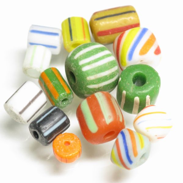 01-033|トコ・ビーズ | チューブ型ストライプとんぼ玉