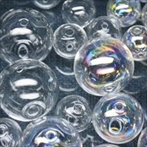 Hollow glass (blown glass beads) Round lampwork bead. TOKO-BEADS named it soap bubble beads. Beads of various sizes are listed.