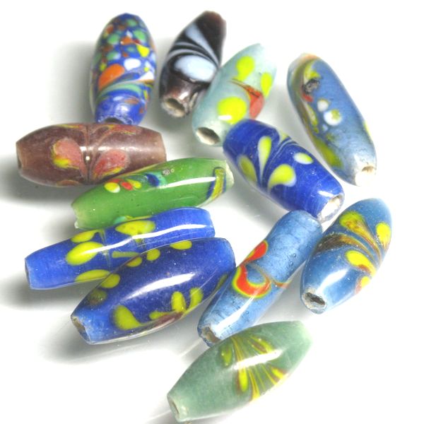 02-005| TOKO-BEADS | Floral Lampwork glass beads