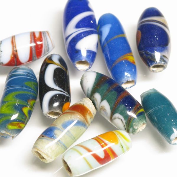 02-013|トコ・ビーズ | 墨流し模様とんぼ玉