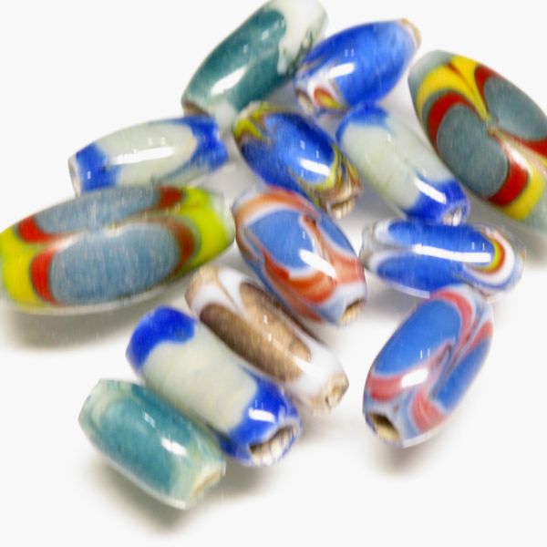 02-017|トコ・ビーズ | 矢羽模様のとんぼ玉